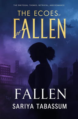 A captivating and trendy paperback book cover design for 'The Echoes of Fallen' by Sariya Tabassum