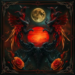 A beautiful album cover that features rich, dark colors and a realistic style