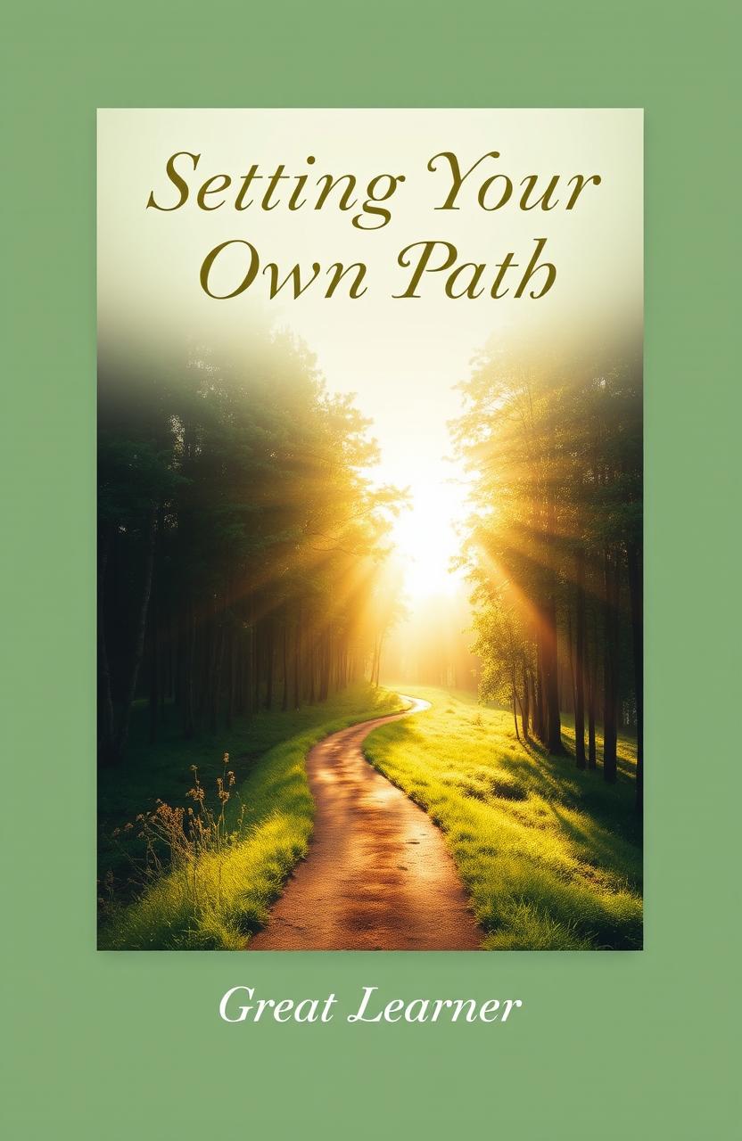 A captivating book cover design for the title 'Setting Your Own Path' by Great Learner