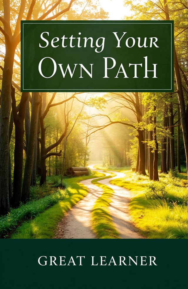 A captivating book cover design for the title 'Setting Your Own Path' by Great Learner