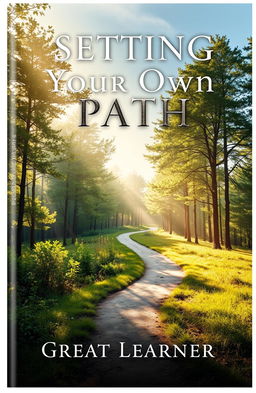 A captivating book cover design for the title 'Setting Your Own Path' by Great Learner