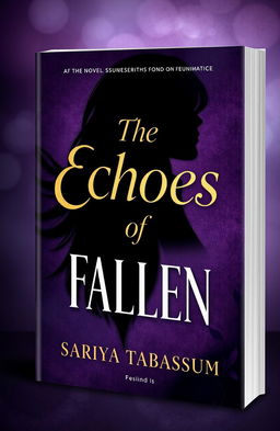 A 3D paperback book cover design for the novel 'The Echoes of Fallen' by Sariya Tabassum