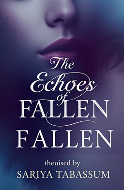 Create a trendy paperback book cover design for a novel titled 'The Echoes of Fallen' by Sariya Tabassum