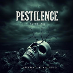 A striking and eerie book cover design titled 'Pestilence'