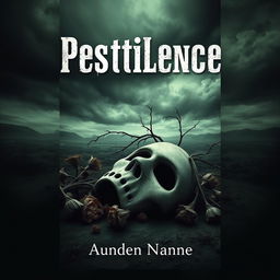 A striking and eerie book cover design titled 'Pestilence'