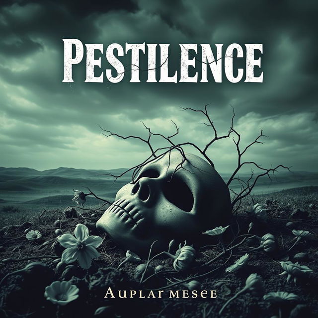 A striking and eerie book cover design titled 'Pestilence'