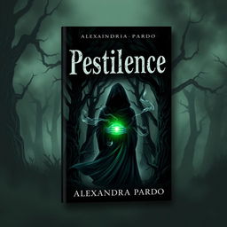 A captivating and eerie book cover design for 'Pestilence' by Alexandra Pardo