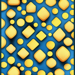 Create a border of repeating pattern of blue and yellow cells along the edges of a card game