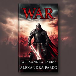 A fierce and striking book cover design for 'War' by Alexandra Pardo