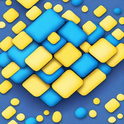 Develop a rectangular game card design with a border of repeating pattern of blue and yellow cells transitioning with a gradient effect