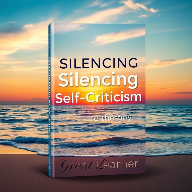 An inspiring book cover design for the title 'Silencing Self-Criticism' by Great Learner