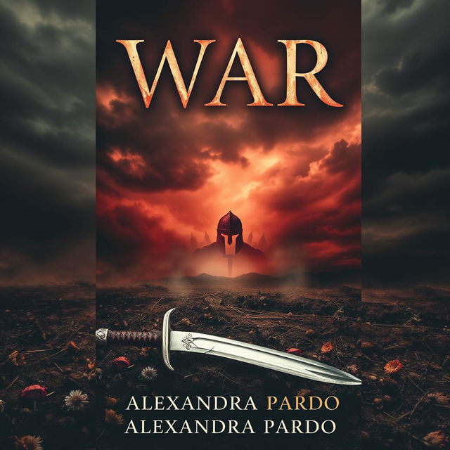 A hauntingly beautiful book cover design for 'War' by Alexandra Pardo