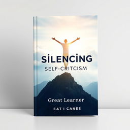 An uplifting book cover design for the title 'Silencing Self-Criticism' by Great Learner