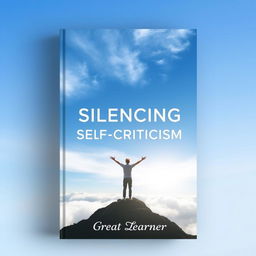 An uplifting book cover design for the title 'Silencing Self-Criticism' by Great Learner