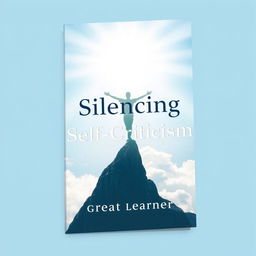 An uplifting book cover design for the title 'Silencing Self-Criticism' by Great Learner