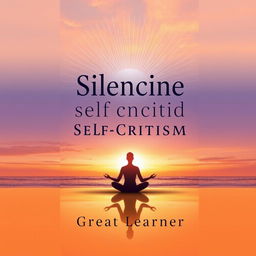 An empowering book cover design for the title 'Silencing Self-Criticism' by Great Learner