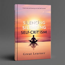 An empowering book cover design for the title 'Silencing Self-Criticism' by Great Learner