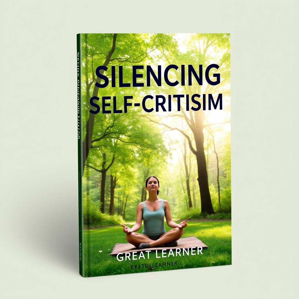 A captivating book cover design for the title 'Silencing Self-Criticism' by Great Learner