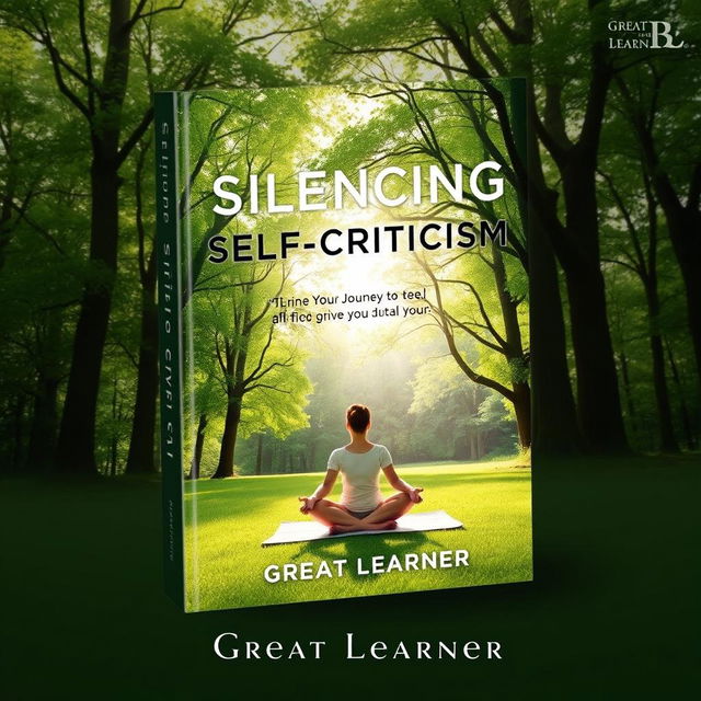 A captivating book cover design for the title 'Silencing Self-Criticism' by Great Learner