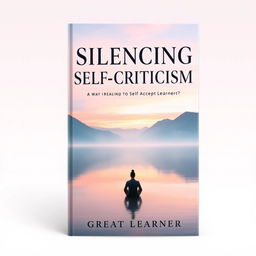A striking book cover design for the title 'Silencing Self-Criticism' by Great Learner