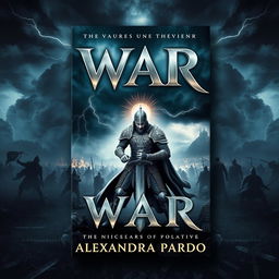 An engaging book cover design for 'War' by Alexandra Pardo, showcasing a striking battlefield scene