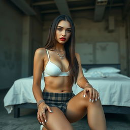 A 22-year-old slender brunette with long straight hair, 5'6" tall and weighing 90 pounds, features a long torso, wide hips, and long legs