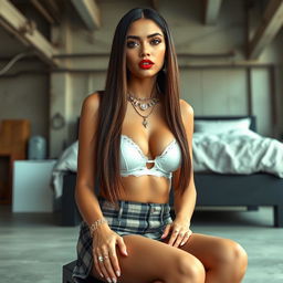 A 22-year-old slender brunette with long straight hair, 5'6" tall and weighing 90 pounds, features a long torso, wide hips, and long legs
