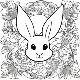 Design a coloring page with a mandala featuring an Easter bunny theme