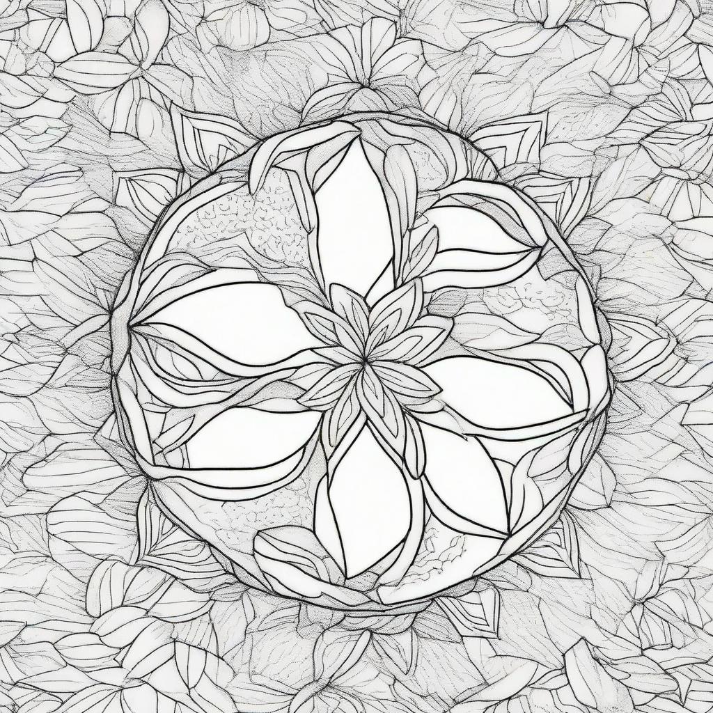 Craft a coloring page featuring a mandala composed entirely of intricate eggs