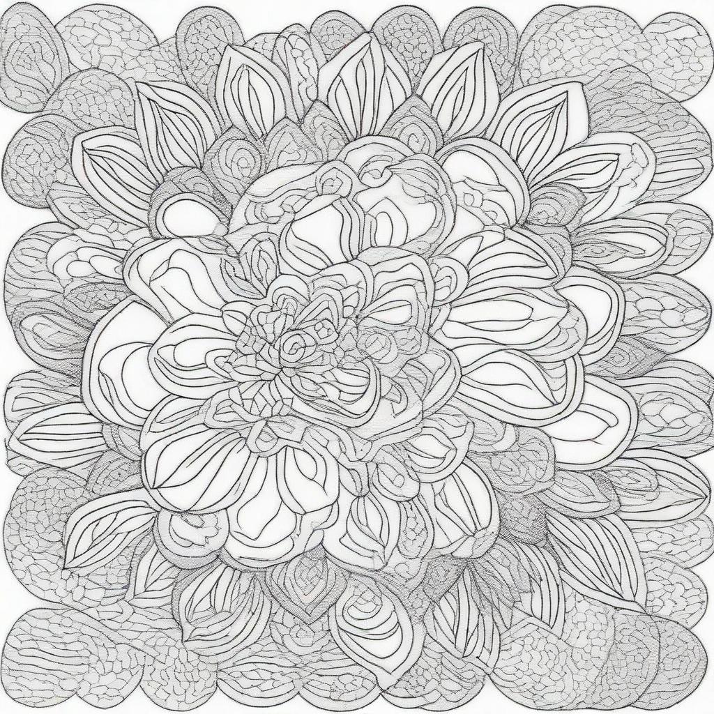 Craft a coloring page featuring a mandala composed entirely of intricate eggs