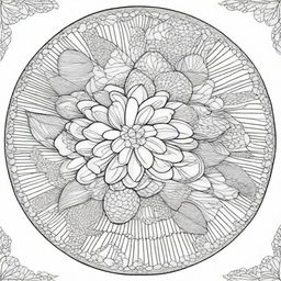 Craft a coloring page featuring a mandala composed entirely of intricate eggs