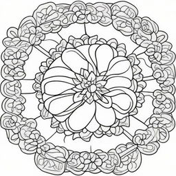 Create a coloring page featuring a beautiful Easter-themed mandala