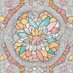 Create a coloring page featuring a beautiful Easter-themed mandala