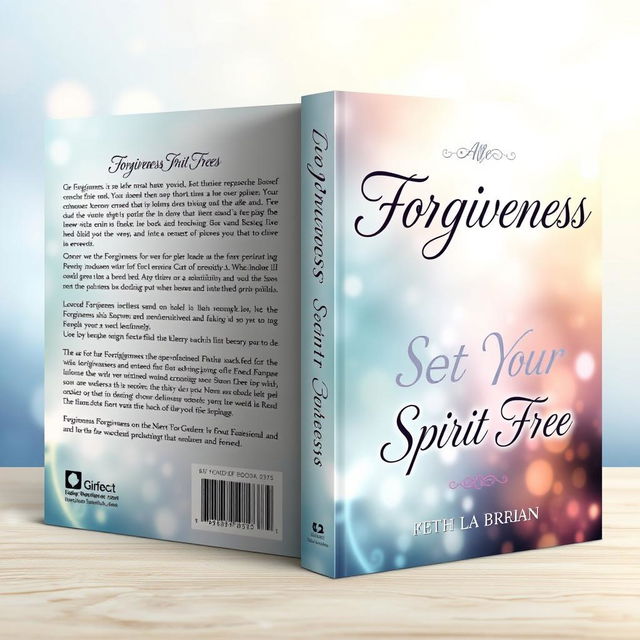 A book cover design titled 'Forgiveness, Set Your Spirit Free' with elegant typography