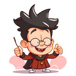A playful and humorous illustration of Lincoln Loud, a character known for his energetic personality and distinctive hair, depicted in a light-hearted and innocent manner