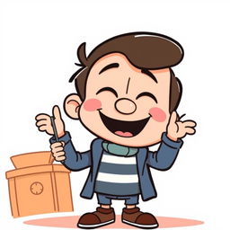 A playful and humorous illustration of Lincoln Loud, a character known for his energetic personality and distinctive hair, depicted in a light-hearted and innocent manner