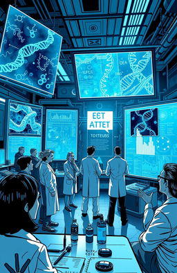 A thought-provoking scene illustrating the thrilling exploration of science, ethics, and the consequences of controlling human nature inspired by 'The Medulla Paradox'