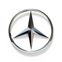 A polished and elegant depiction of the Mercedes-Benz logo, showcasing the iconic three-pointed star enclosed in a circle, prominently featured against a bright white background