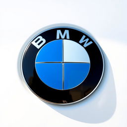 A striking and detailed depiction of the BMW logo, showcasing the circular emblem divided into quadrants of blue and white, representing the brand’s heritage and connection to aviation