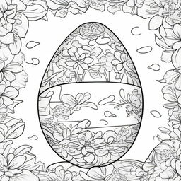 Design a coloring page featuring an Easter egg