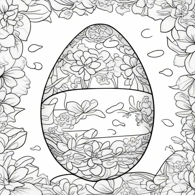 Design a coloring page featuring an Easter egg