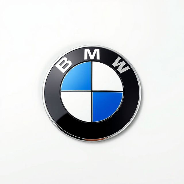 A crisp and detailed representation of the BMW logo, depicting the iconic circular emblem split into quadrants of blue and white, symbolizing the brand's aviation roots