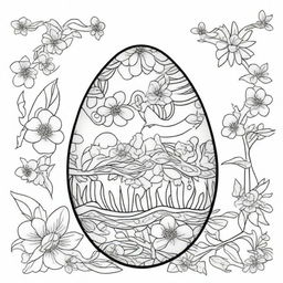 Design a coloring page featuring an Easter egg