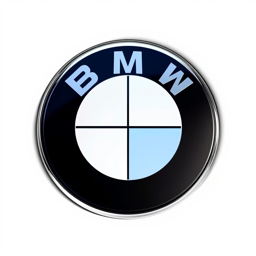 A crisp and detailed representation of the BMW logo, depicting the iconic circular emblem split into quadrants of blue and white, symbolizing the brand's aviation roots