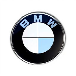 A crisp and detailed representation of the BMW logo, depicting the iconic circular emblem split into quadrants of blue and white, symbolizing the brand's aviation roots