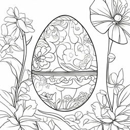 Design a coloring page featuring an Easter egg