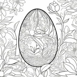 Design a coloring page featuring an Easter egg