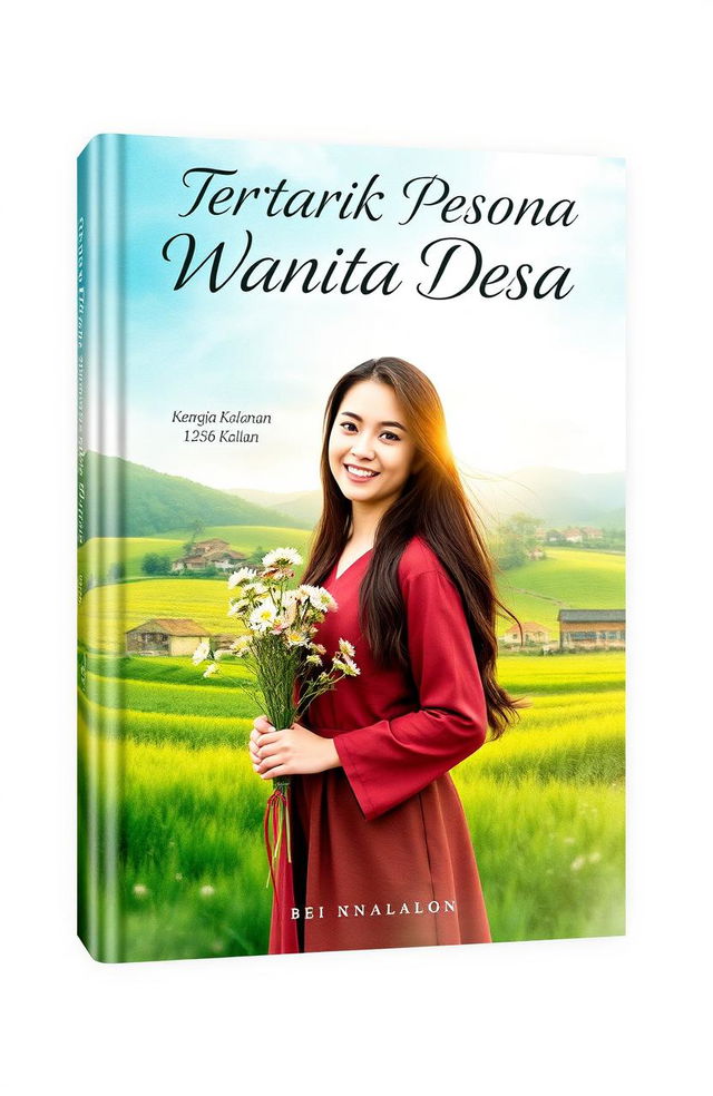 A captivating book cover design for 'Tertarik Pesona Wanita Desa'