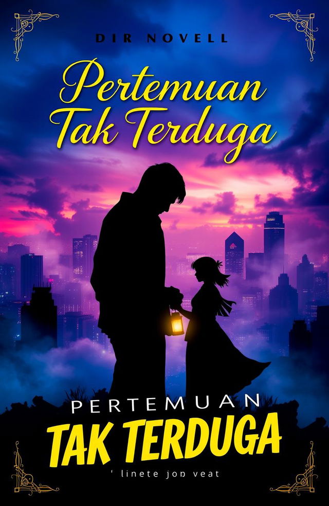 An intriguing book cover design for a novel titled 'Pertemuan Tak Terduga' (Unexpected Encounter)