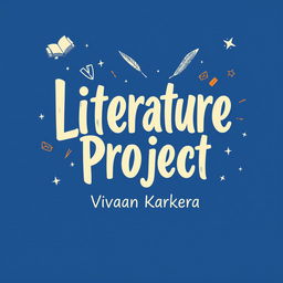 A visually engaging cover page design for a literature project featuring a deep blue background